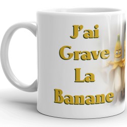 Mug humoristique j'ai grave la banane