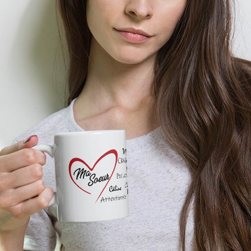 Mug ma soeur je t'aime, un cadeau plein d'amour