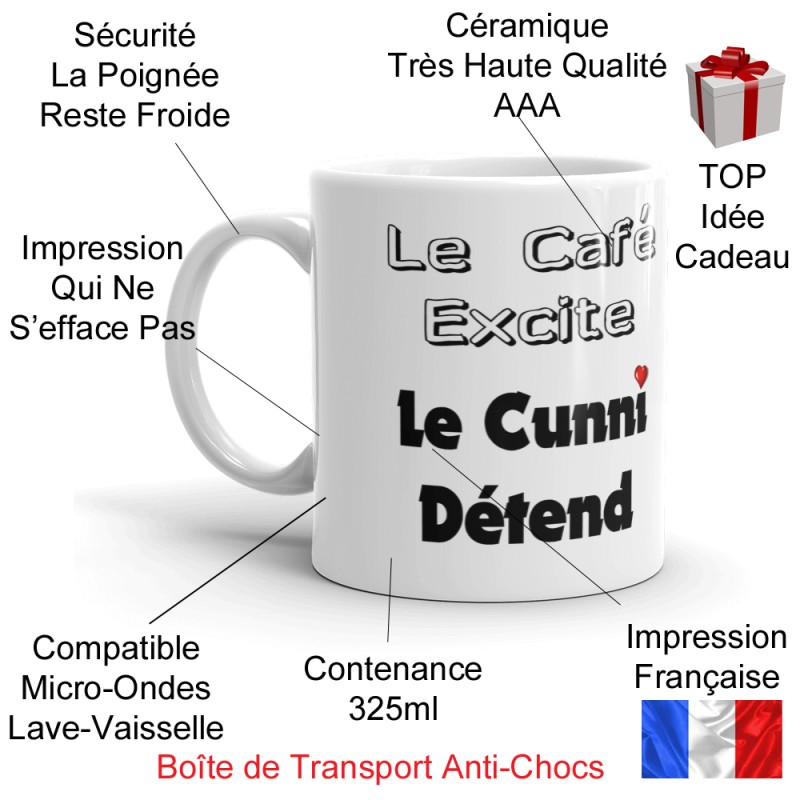 Mug cadeau sexy la café excite le cunni détend