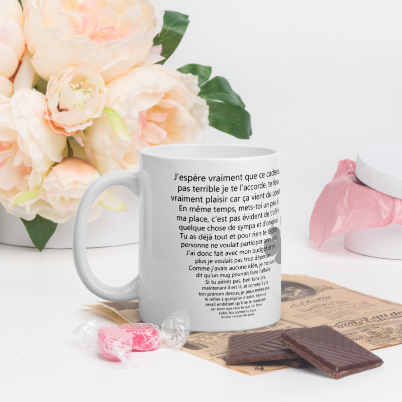 Mug cadeau avec texte chiant et drôle