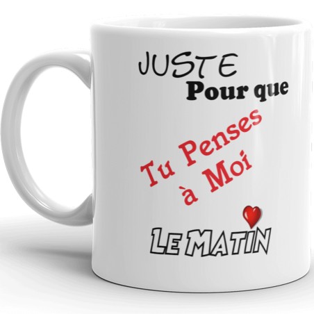 Tasse d'amour pense à moi le matin