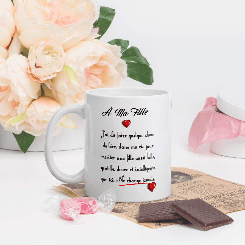 Mug à ma fille, joli cadeau d'amour