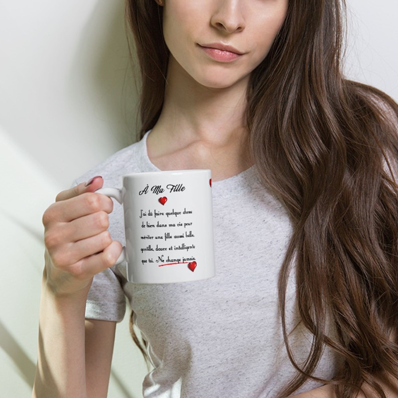 Mug à ma fille, joli cadeau d'amour