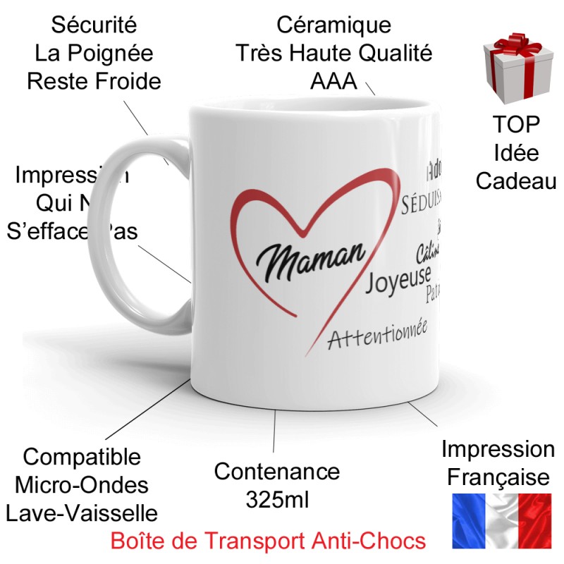 Mug je t'aime Maman avec compliments