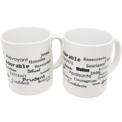Duo de mugs je t'aime papa maman à offrir