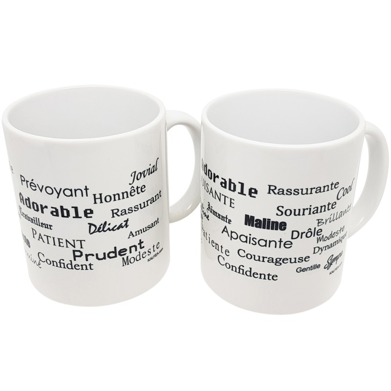 Duo de mugs je t'aime papa maman à offrir
