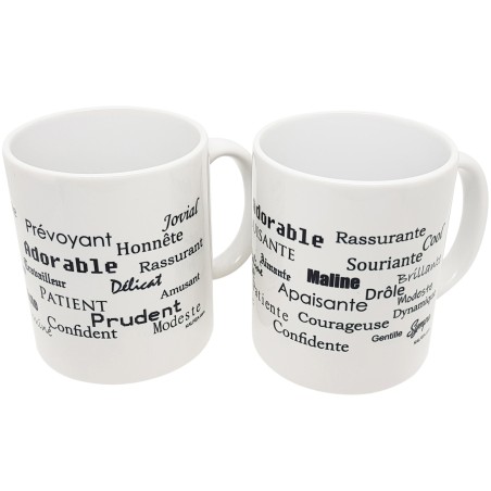 Duo de mugs je t'aime papa maman à offrir