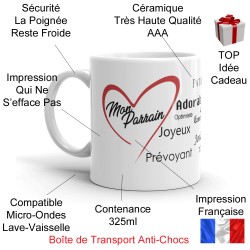 Mug cadeau Mon Parrain pour lui dire je t'aime