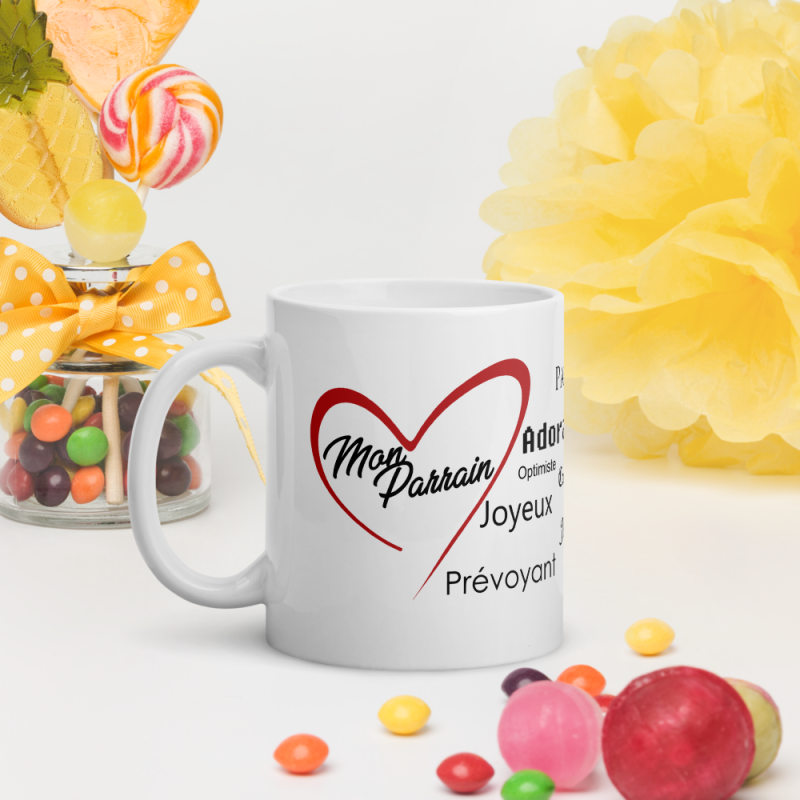 Mug cadeau Mon Parrain pour lui dire je t'aime