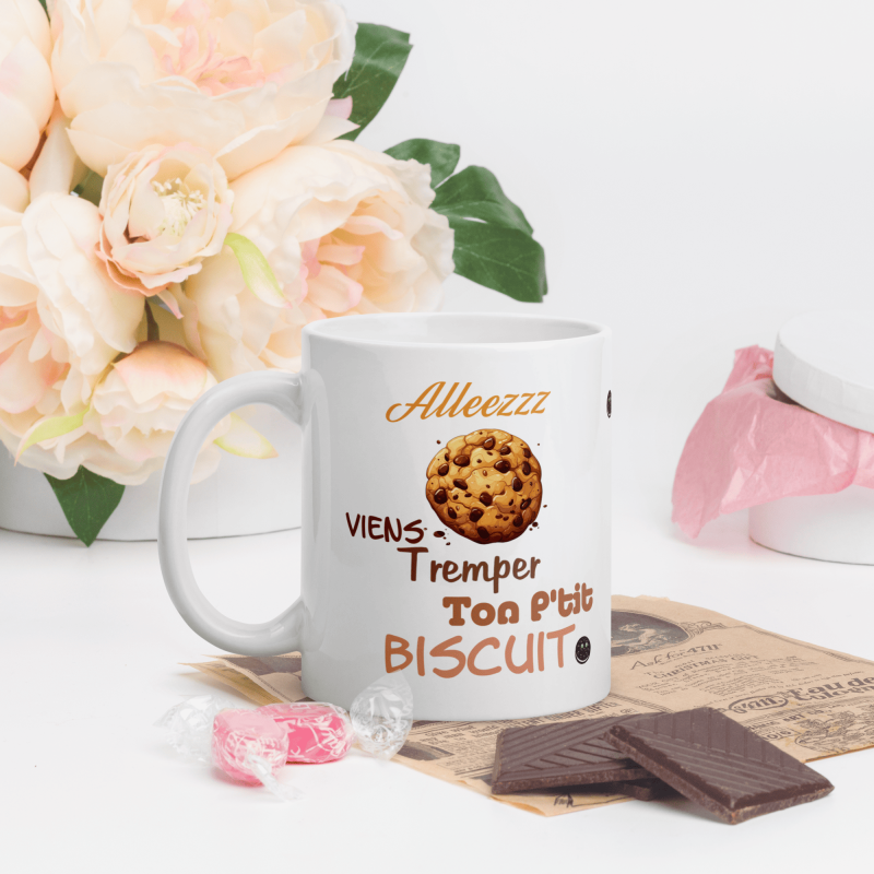 Mug humoristique viens tremper ton biscuit