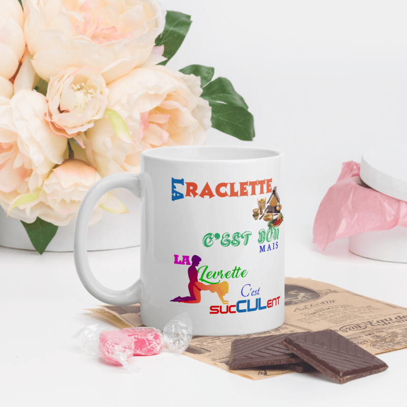 Mug cadeau raclette levrette, tasse drôle et coquine