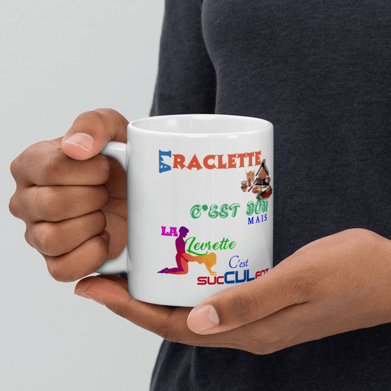 Mug cadeau raclette levrette, tasse drôle et coquine