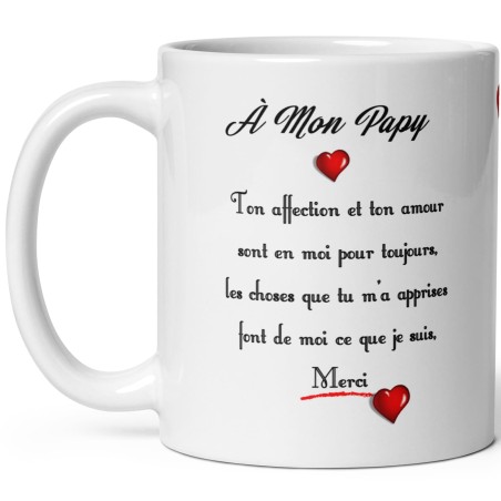 Mug cadeau pour papy je t'aime