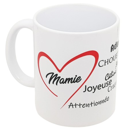 Mug je t'aime Mamie coeur rouge