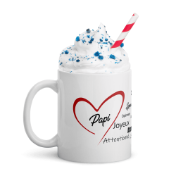 Tasse je t'aime papi avec coeur rouge