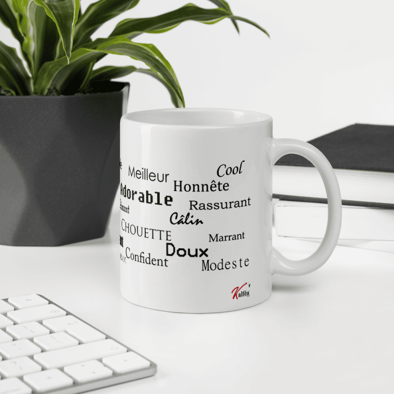 Tasse je t'aime papi avec coeur rouge