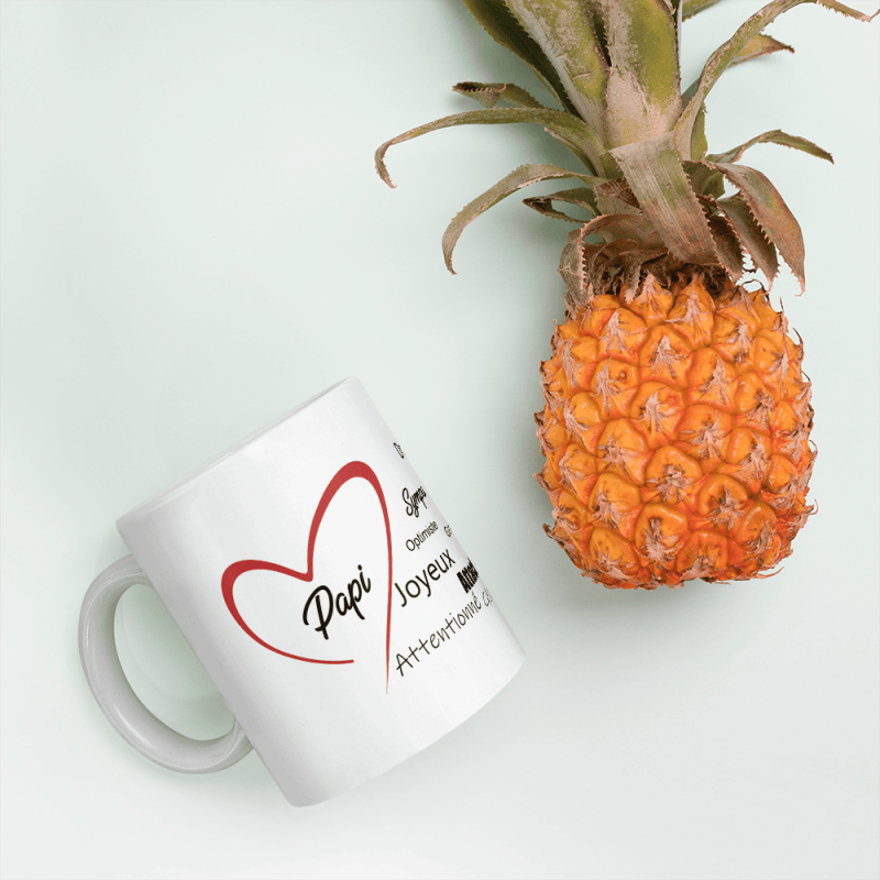 Tasse je t'aime papi avec coeur rouge