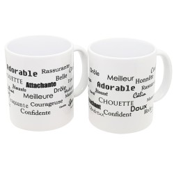 Duo de tasses je t'aime papi mamie à offrir