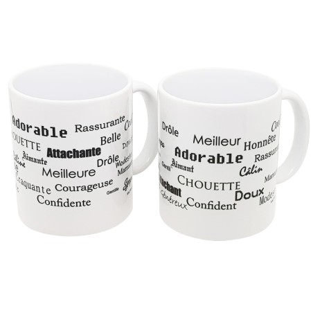 Duo de tasses je t'aime papi mamie à offrir