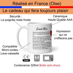 Mug grand-mère message d'amour à offrir