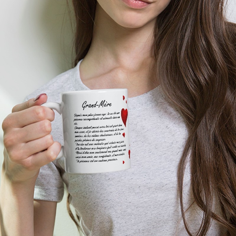 Mug grand-mère message d'amour à offrir