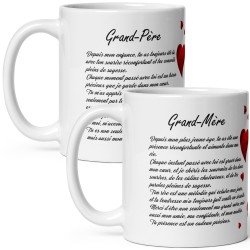 Duo de mugs cadeaux pour grand-mère et grand-père