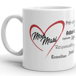 Mug cadeau mon mari avec coeur