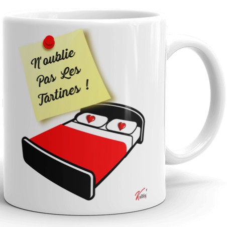 Mug drôle p'ti dej au lit