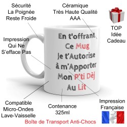 Mug drôle p'ti dej au lit