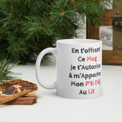Mug drôle p'ti dej au lit
