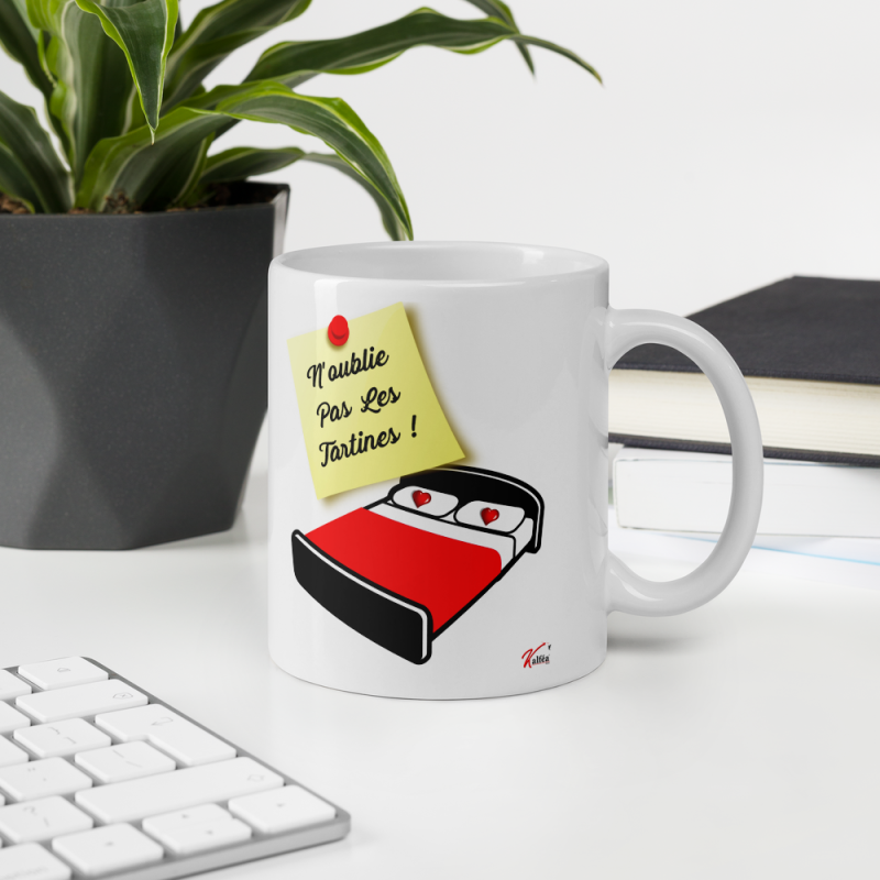 Mug drôle p'ti dej au lit