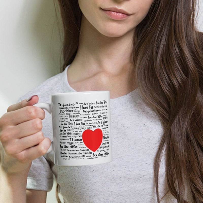 Tasse je t'aime dans plusieurs langues