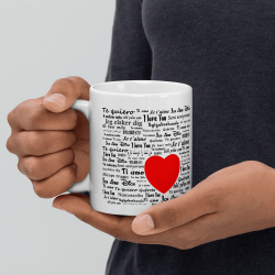 Tasse je t'aime dans plusieurs langues