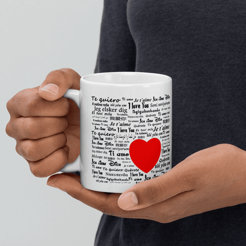 Tasse je t'aime dans plusieurs langues