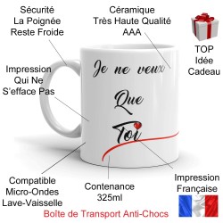 Tasse d'amour je ne veux que toi à offrir en cadeau