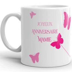 Tasse anniversaire mamie à offrir en cadeau