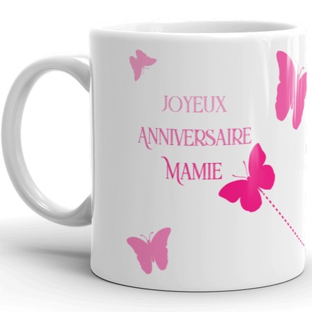 Tasse anniversaire mamie à offrir en cadeau