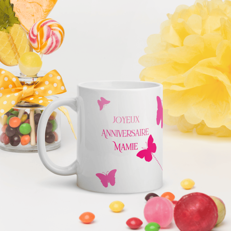 Tasse anniversaire mamie à offrir en cadeau