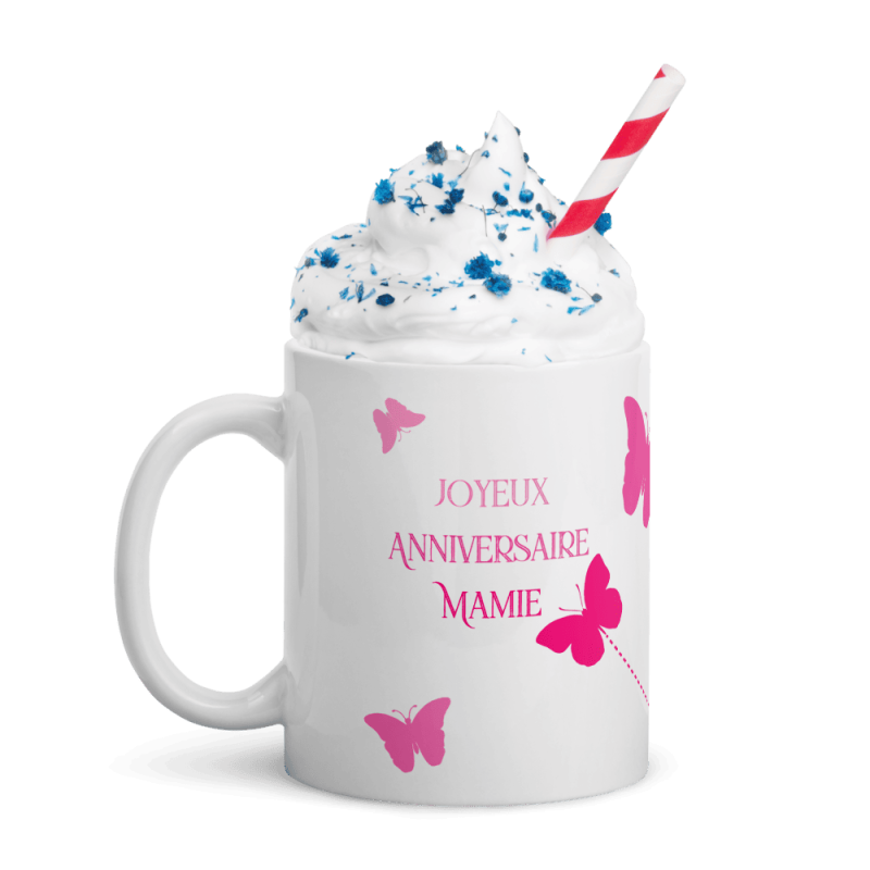 Tasse anniversaire mamie à offrir en cadeau