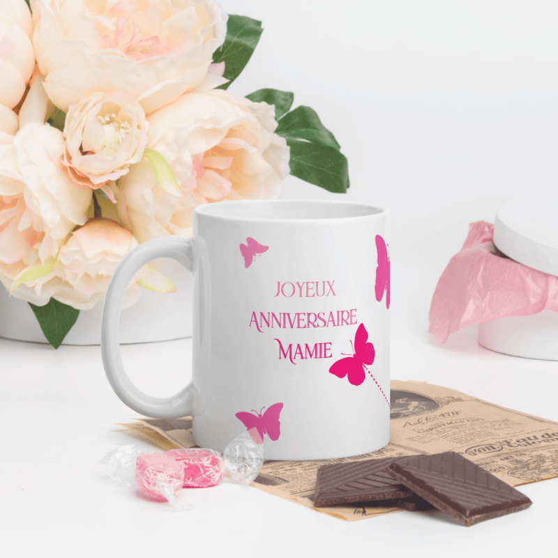 Tasse anniversaire mamie à offrir en cadeau