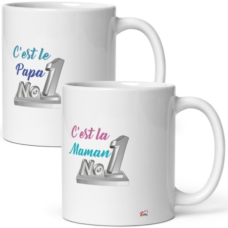 Duo de mugs papa maman je t'aime