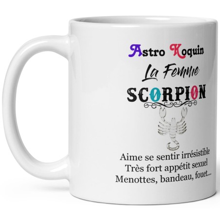Tasse scorpion pour femme coquine