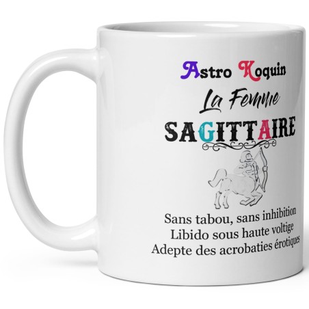 Idée cadeau femme : tasse coquine Sagittaire pas chère