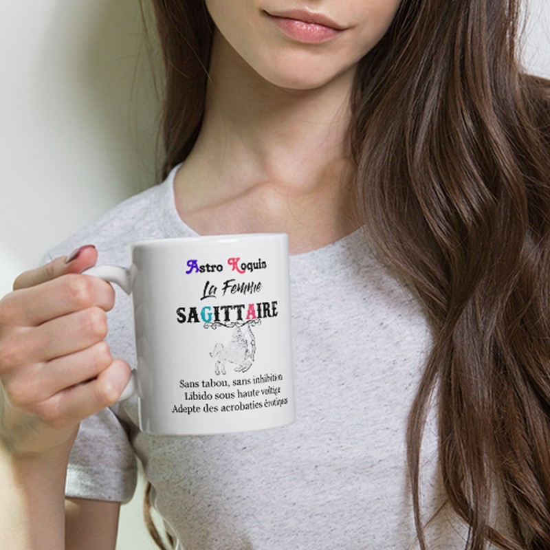 Idée cadeau femme : tasse coquine Sagittaire pas chère