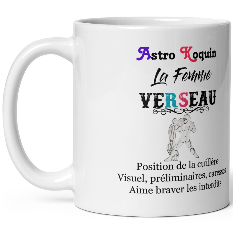 Cadeau pas cher femme : mug signe du zodiaque verseau