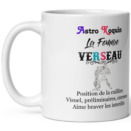 Cadeau pas cher femme : mug signe du zodiaque verseau