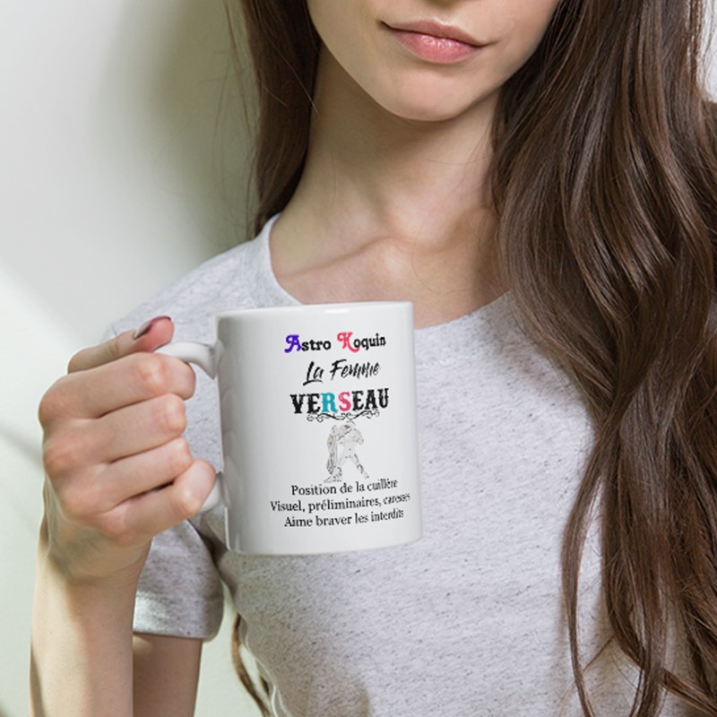 Cadeau pas cher femme : mug signe du zodiaque verseau