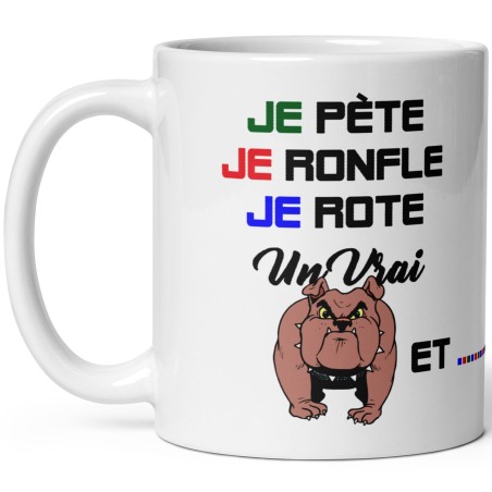 Cadeau drôle, le mug qui pète ronfle et rote