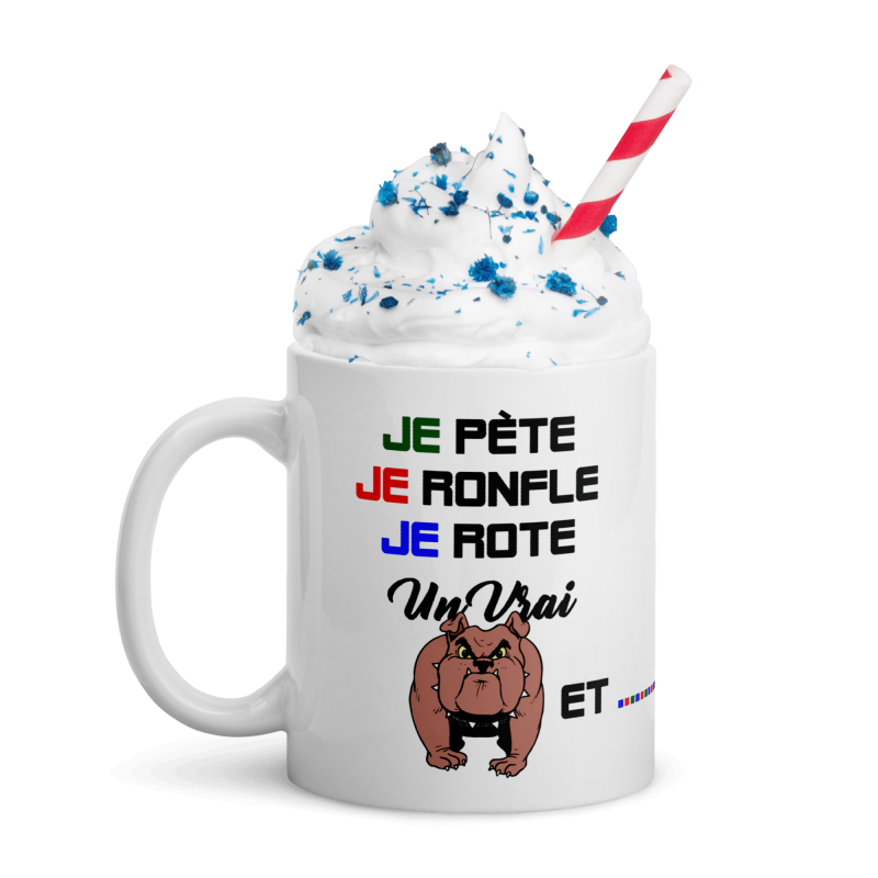 Cadeau drôle, le mug qui pète ronfle et rote