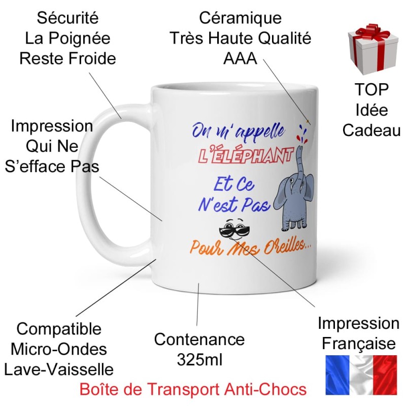 Mug éléphant humour – Tasse cadeau décalée et suggestive